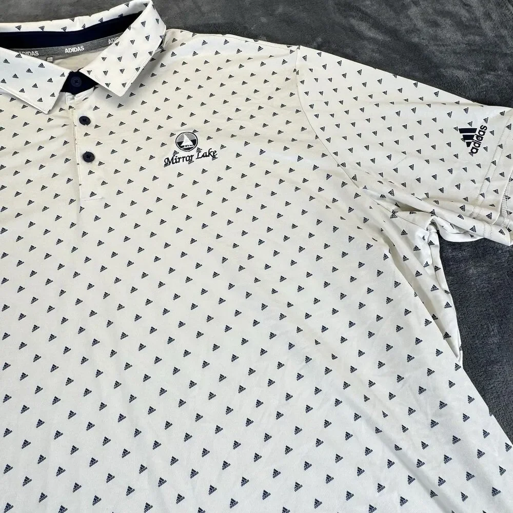 Adidas Sz XXL Mirror Lake Golf Ultimate Adi Print AOP UPF-50 Golf Polo Shirt Men